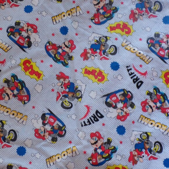 MarioKart Mario Kart Brothers Fabric 100% Cotton Quilting Nintendo 7 YARDS - Picture 2 of 4